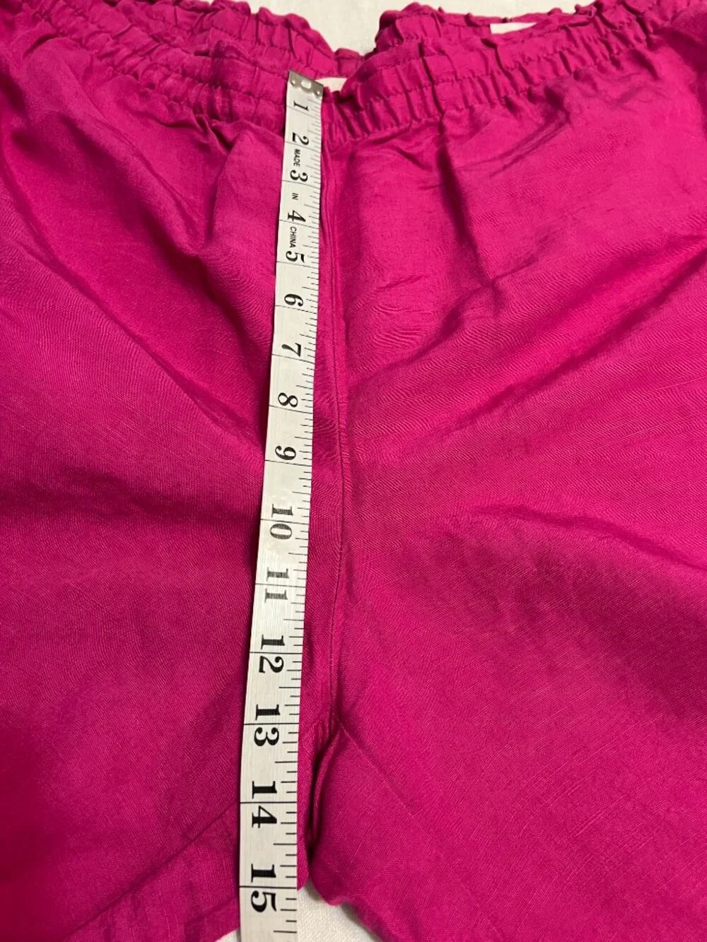 NWT H&M Women Linen Blend Wide Leg Pants XL Pink High Rise Coastal Summer
